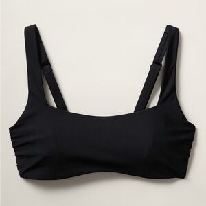 Athleta square neck bikini top. Black, ribbed, 34B/C never worn.